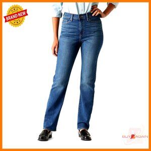 High-Rise Straight Leg Jeans with Shaping Panel, Size 281